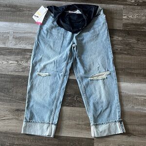 NWT Pregnancy Distressed Denim Jeans